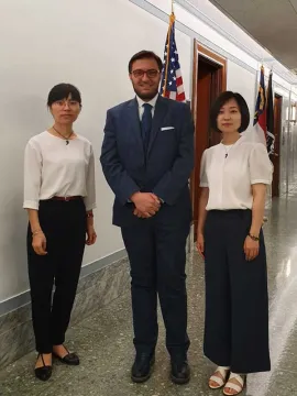 Alessandro Amicarelli with two CAG parishioners