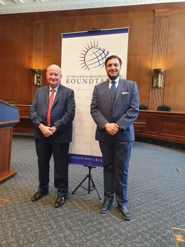 Alessandro Amicarelli with Professor Massimo Introvigne at the Ministerial 2019