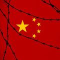 China symbol with razor wire
